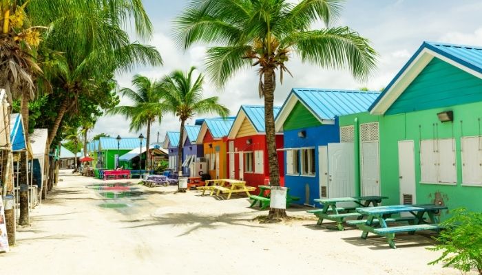 Colourful Beach Huts at Oistins Fish Fry, Barbados