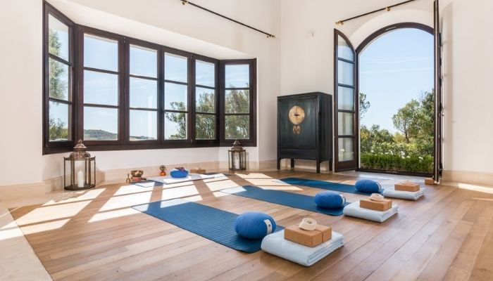 Yoga room at Finca Cortesin, Spain
