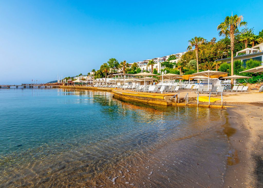 Gumbet Beach in Bodrum, Turkey