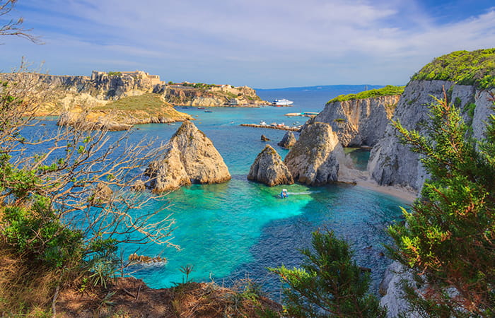 Tremiti Islands and beach in Gargano, Italy