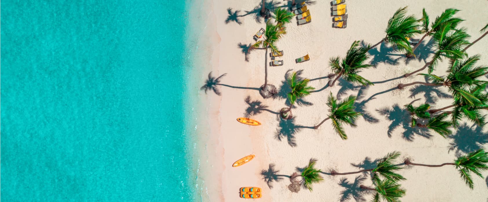 Aerial view of Caribbean beach