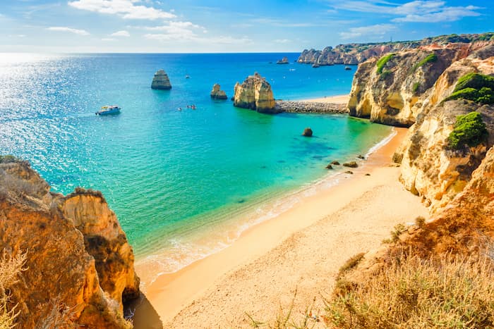 Bright beach in The Algarve