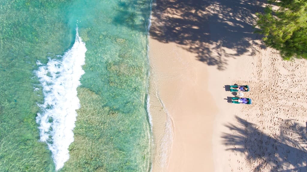 Couple lying on the beach 