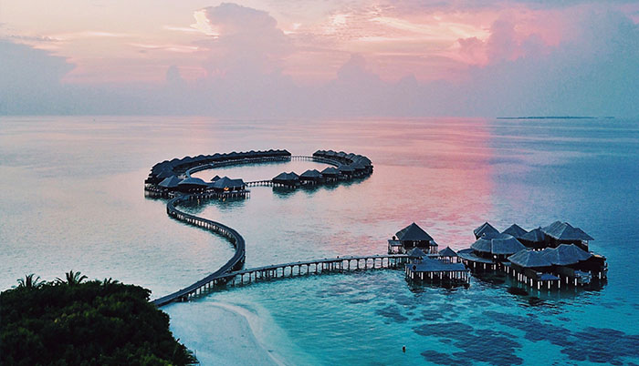 Aerial shot of Coco Bodu Hithi, Maldives