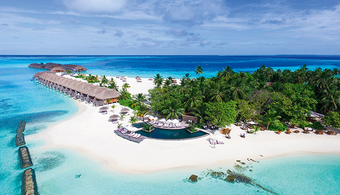 Aerial shot of Constance Moofushi, Maldives