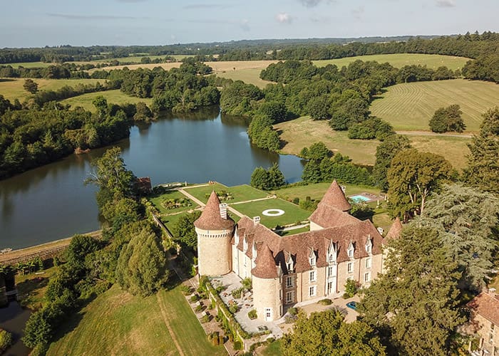 Aerial shot of Domaine Des Etangs, France