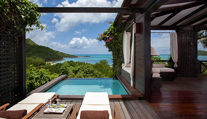 Pool area at Hermitage Bay, Antigua