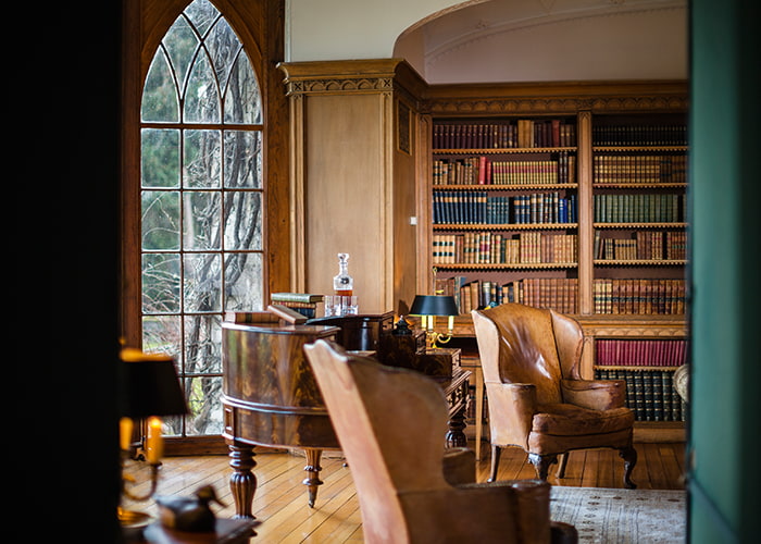Library at Luttrellstown Castle Resort, Ireland 