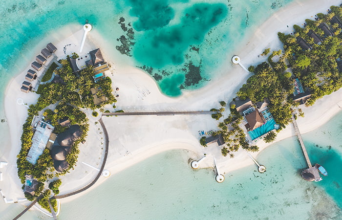 Arial Shot of OZEN Life Maadhoo, Maldives