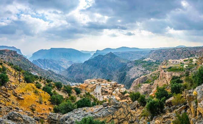 Jebel Shams known as the Grand Canyon of Arabia in Oman