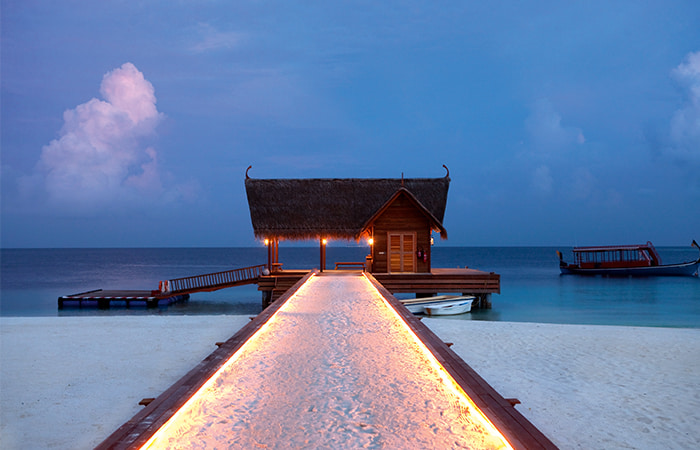 Pier at Constance Moofushi, Maldives