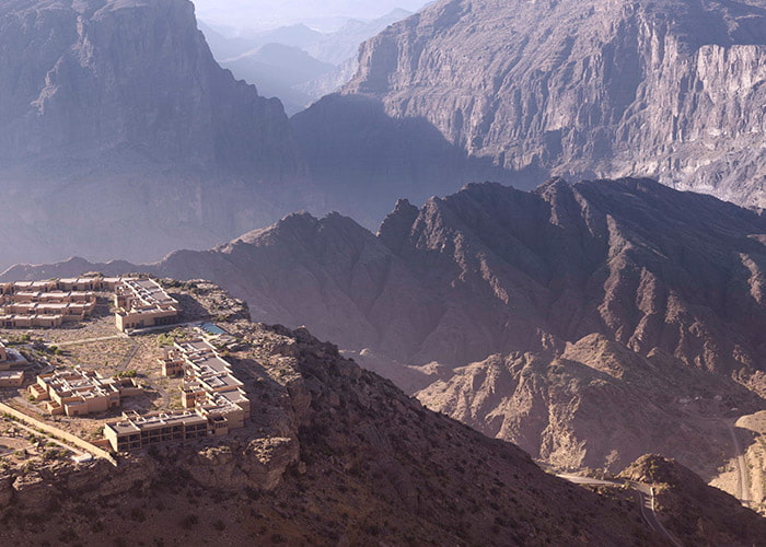 Aerial shot of Anantara Al Jabal Al Akhdar, Oman