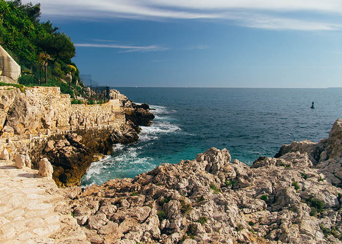 View on route to Coco Beach, Nice, France