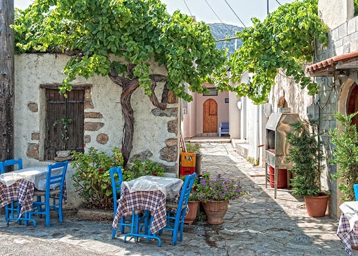 Rustic taverna in Crete, Greece