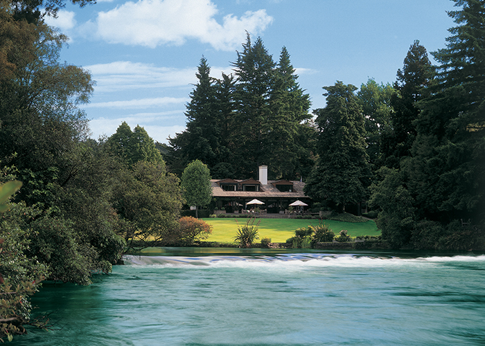 Exterior of Huka Lodge, New Zealand