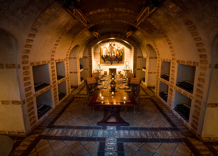 Original wine cellar at Huka Lodge, New Zealand