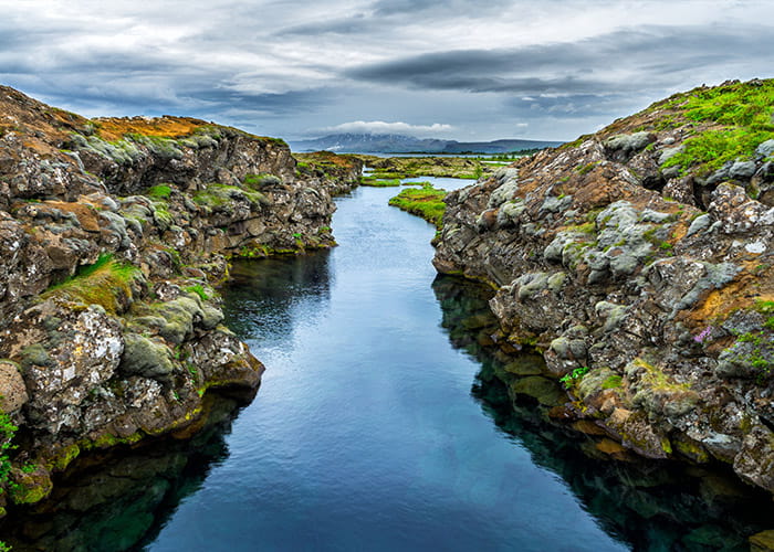 Lake Silfra in Thingvellir National Park, Iceland