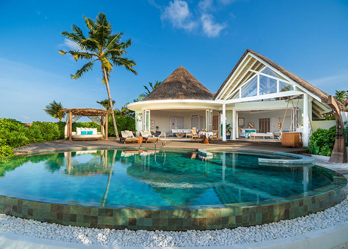 Exterior of beach residence at Milaidhoo, Maldives