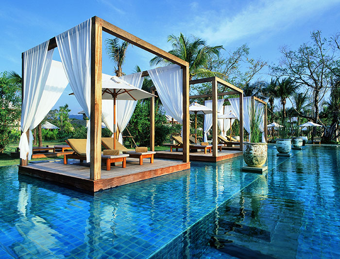 Pool cabanas at The Sarojin, Thailand