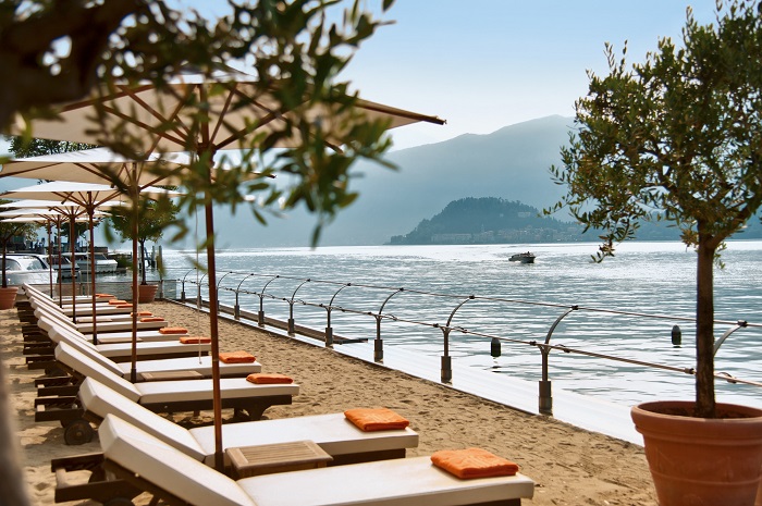 Beach at Grand Hotel Tremezzo, Lake Como