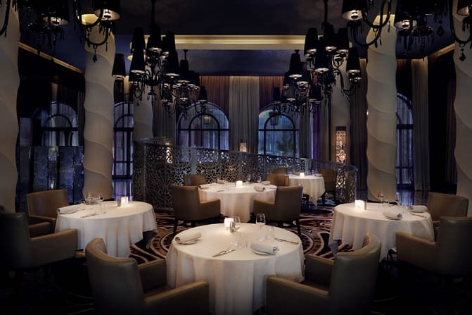 Dining room at STAY by Yannick Alléno in hotel One&Only The Palm, Dubai