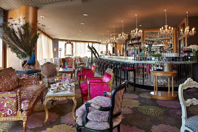 Bar and lounge area at the Hippopotamus bar and restaurant.