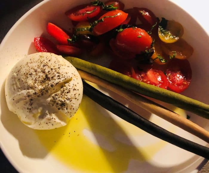 Caprese salad starter at Fresco Restaurant
