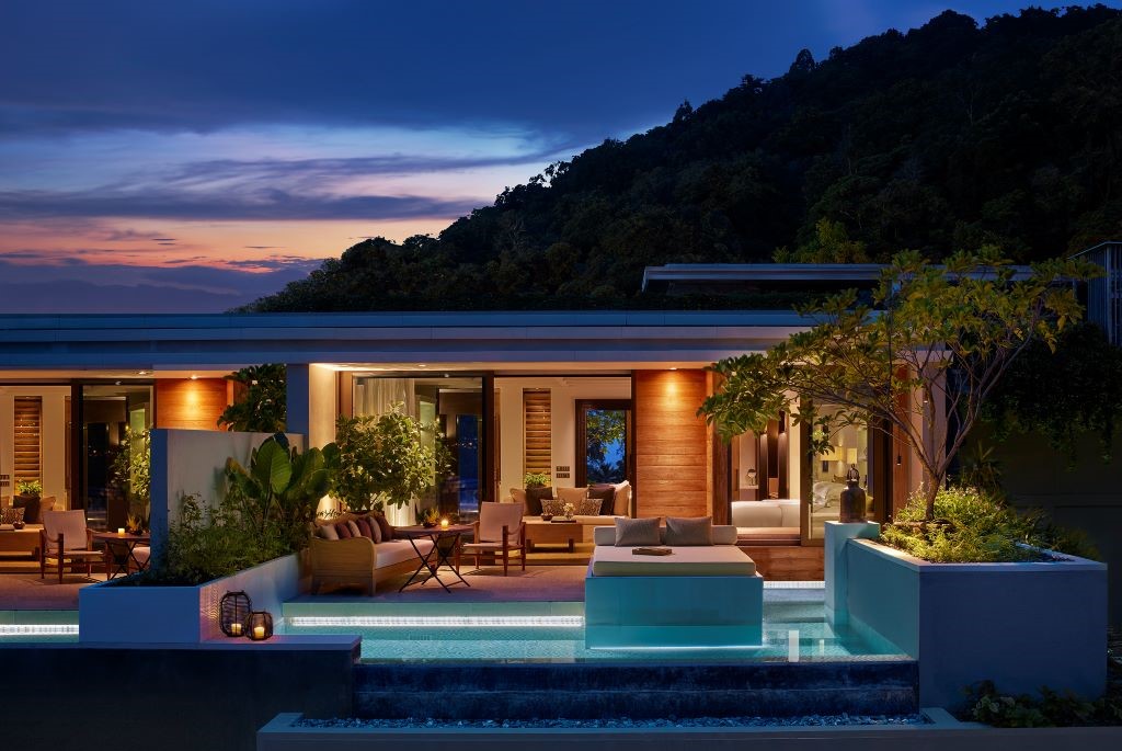 Ocean-facing Villa at Rosewood Phuket in Thailand.