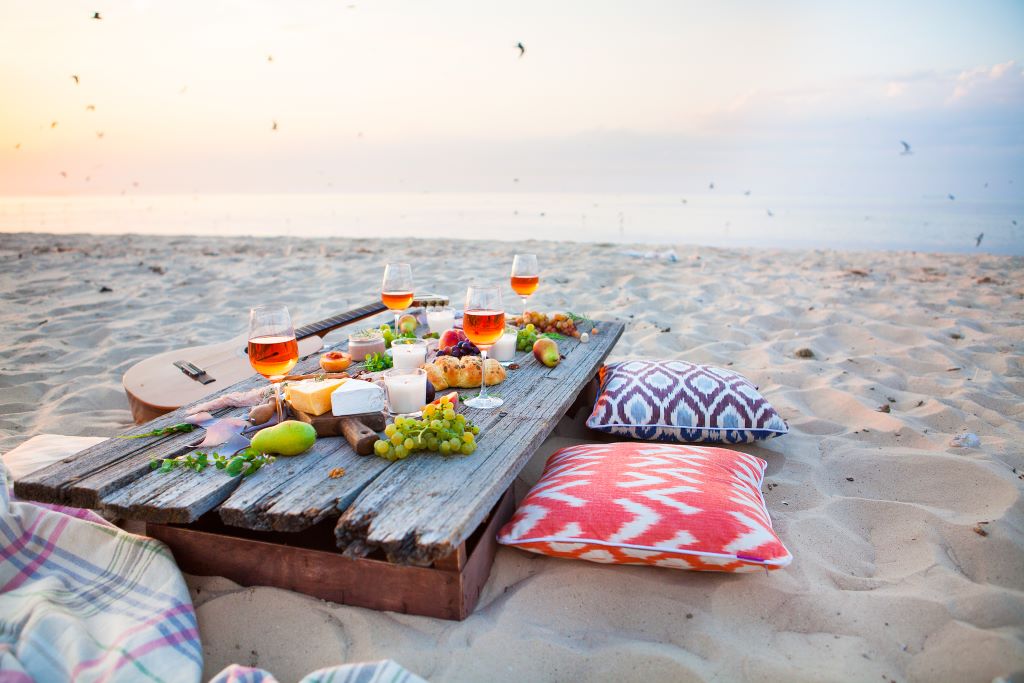 Gourmet beach picnic